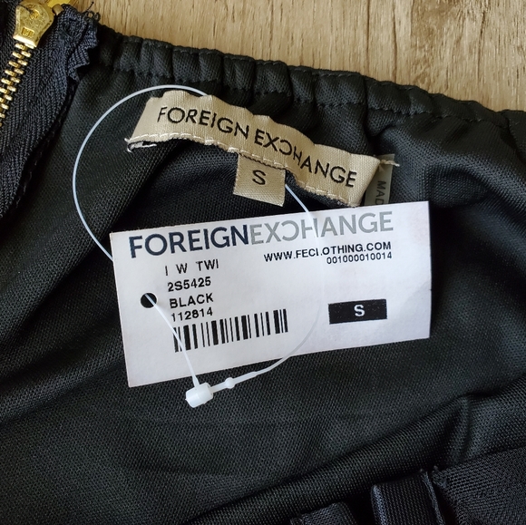 Foreign Exchange Sheer Black Strapless Top Size Small - Picture 8 of 11